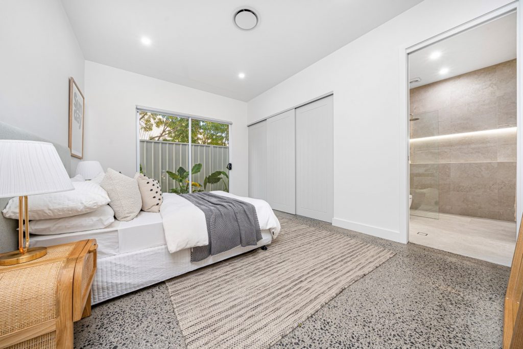 Bedroom and ensuite with LED lighting